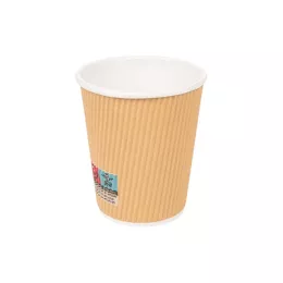 Gobelets boissons chaudes double paroi ondulé kraft 240ml